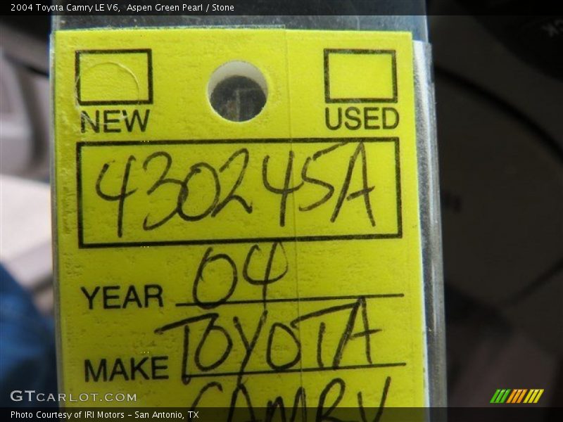 Aspen Green Pearl / Stone 2004 Toyota Camry LE V6