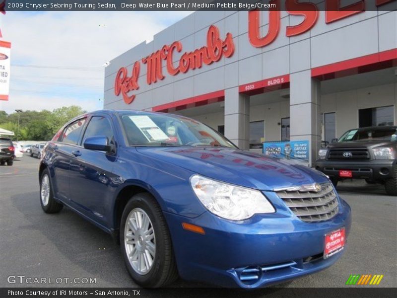 Deep Water Blue Pearl / Medium Pebble Beige/Cream 2009 Chrysler Sebring Touring Sedan