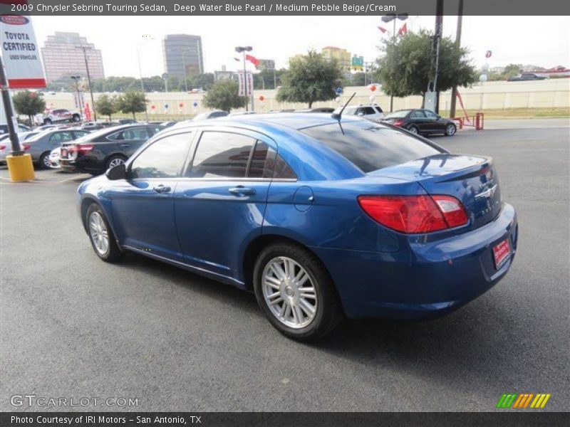 Deep Water Blue Pearl / Medium Pebble Beige/Cream 2009 Chrysler Sebring Touring Sedan
