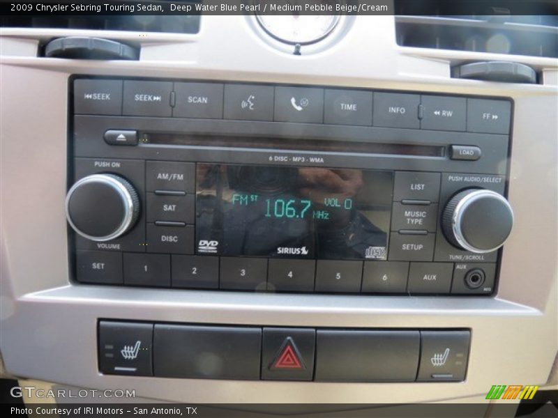 Deep Water Blue Pearl / Medium Pebble Beige/Cream 2009 Chrysler Sebring Touring Sedan