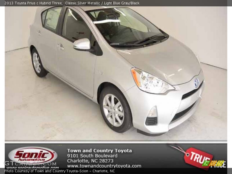 Classic Silver Metallic / Light Blue Gray/Black 2013 Toyota Prius c Hybrid Three