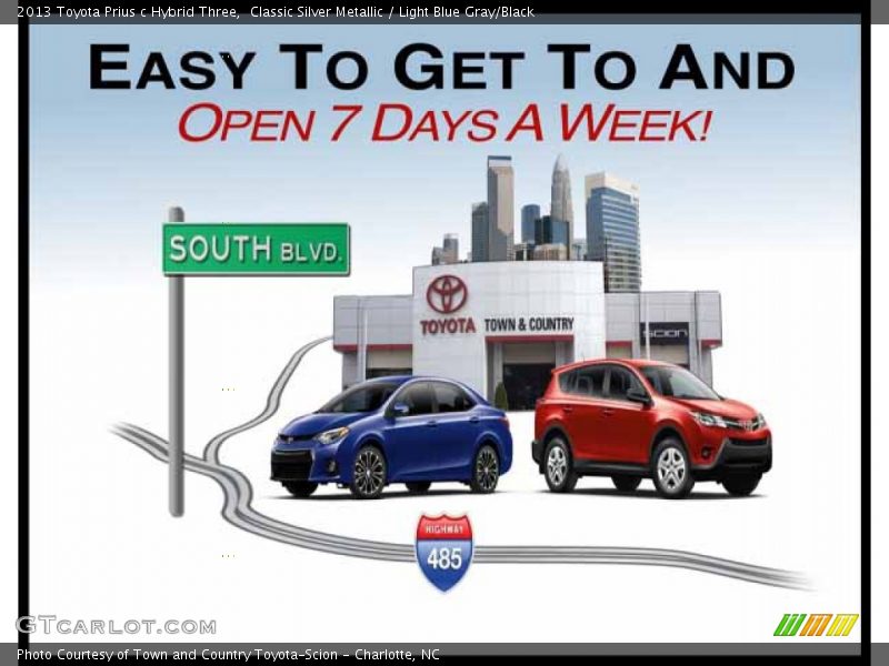 Classic Silver Metallic / Light Blue Gray/Black 2013 Toyota Prius c Hybrid Three