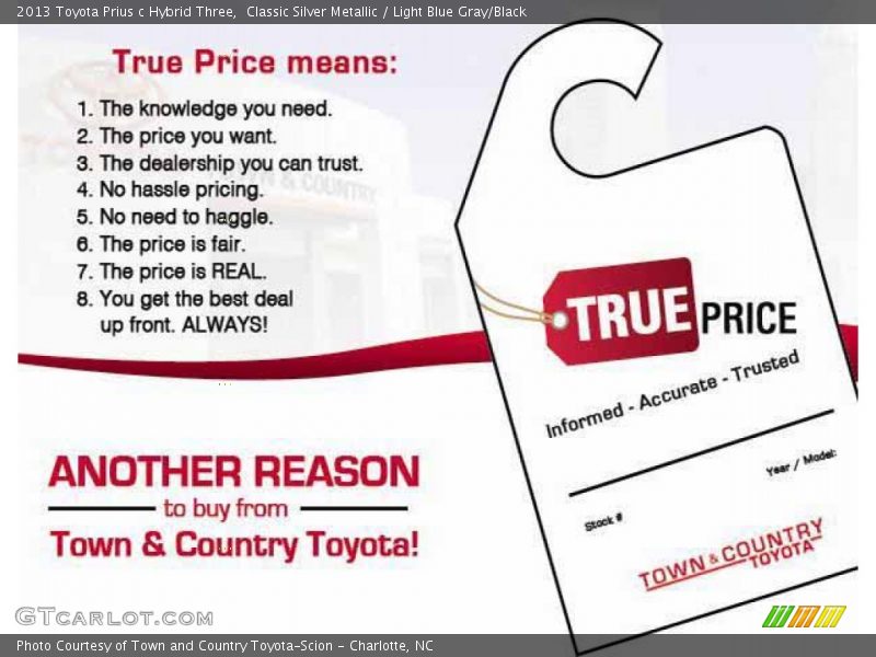 Classic Silver Metallic / Light Blue Gray/Black 2013 Toyota Prius c Hybrid Three
