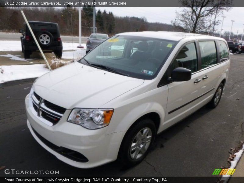 Stone White / Black/Light Graystone 2012 Dodge Grand Caravan SE