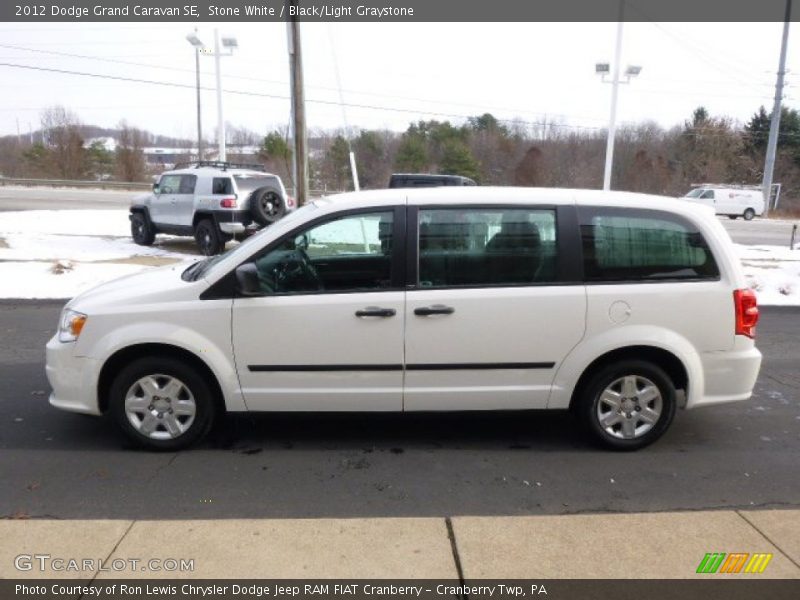 Stone White / Black/Light Graystone 2012 Dodge Grand Caravan SE