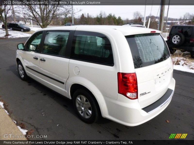 Stone White / Black/Light Graystone 2012 Dodge Grand Caravan SE