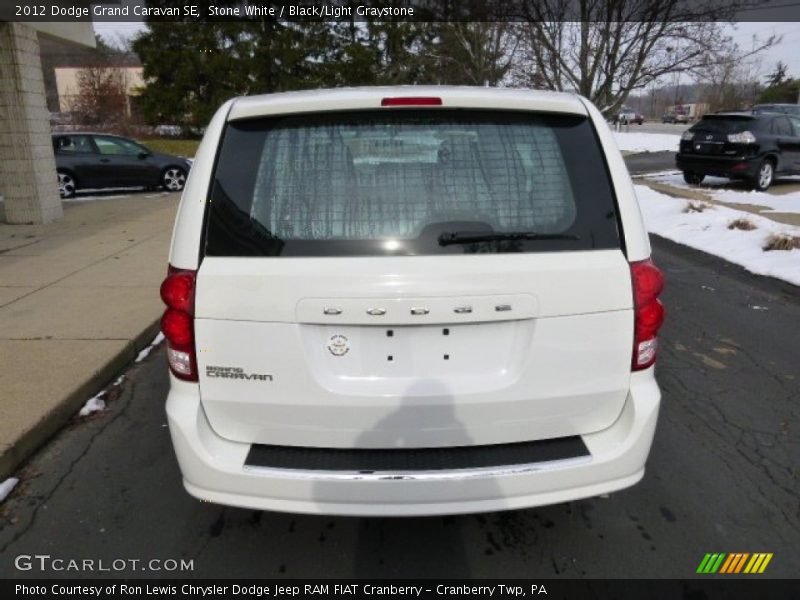 Stone White / Black/Light Graystone 2012 Dodge Grand Caravan SE