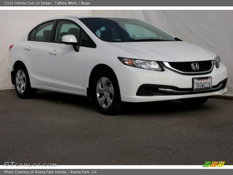 Taffeta White / Beige 2013 Honda Civic LX Sedan