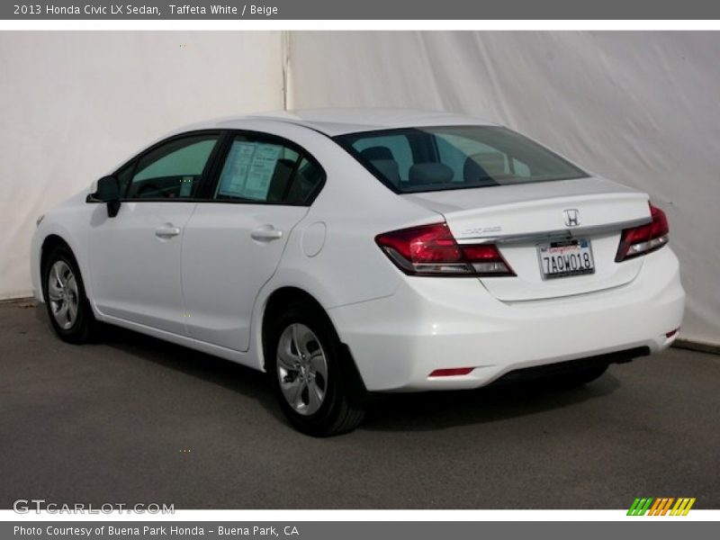 Taffeta White / Beige 2013 Honda Civic LX Sedan