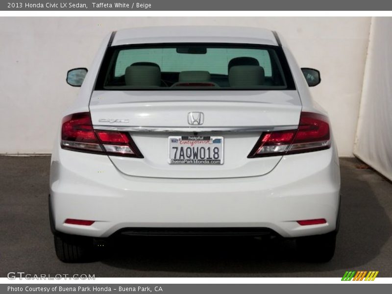 Taffeta White / Beige 2013 Honda Civic LX Sedan