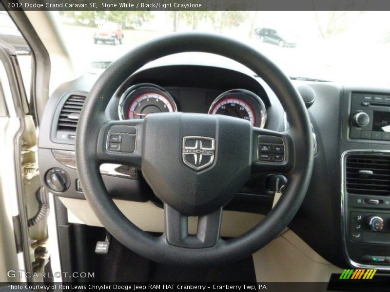 Stone White / Black/Light Graystone 2012 Dodge Grand Caravan SE