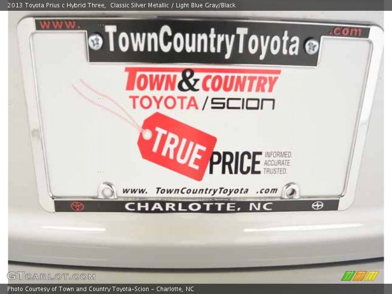 Classic Silver Metallic / Light Blue Gray/Black 2013 Toyota Prius c Hybrid Three