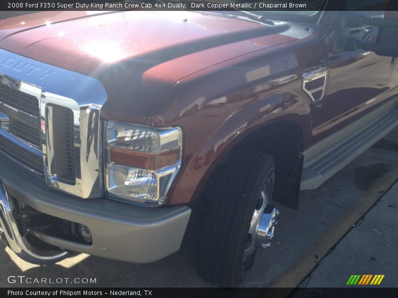 Dark Copper Metallic / Chaparral Brown 2008 Ford F350 Super Duty King Ranch Crew Cab 4x4 Dually