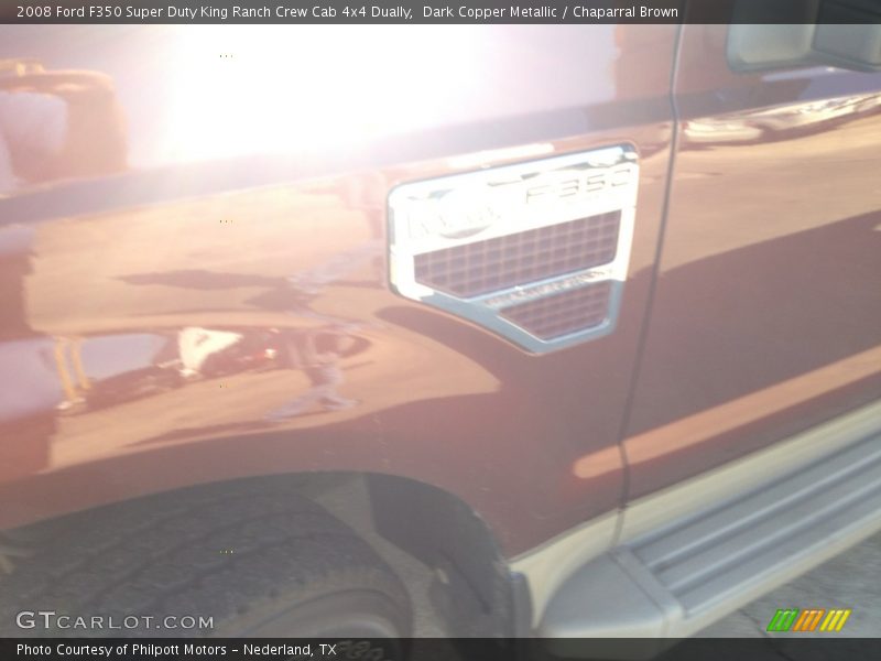 Dark Copper Metallic / Chaparral Brown 2008 Ford F350 Super Duty King Ranch Crew Cab 4x4 Dually