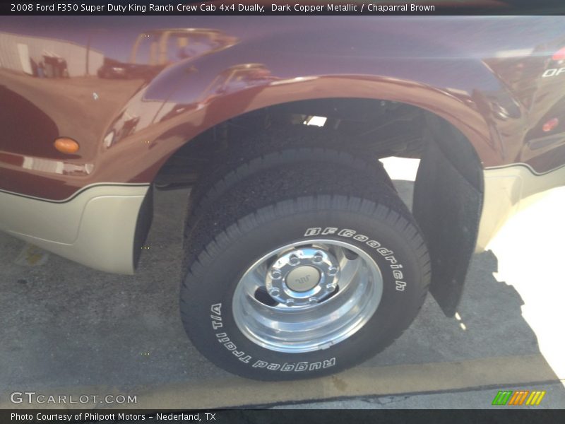 Dark Copper Metallic / Chaparral Brown 2008 Ford F350 Super Duty King Ranch Crew Cab 4x4 Dually