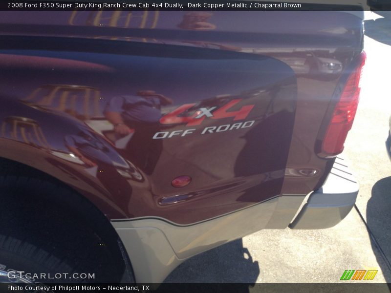 Dark Copper Metallic / Chaparral Brown 2008 Ford F350 Super Duty King Ranch Crew Cab 4x4 Dually