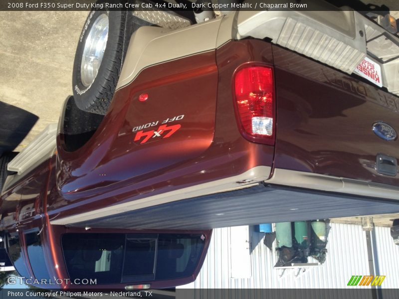 Dark Copper Metallic / Chaparral Brown 2008 Ford F350 Super Duty King Ranch Crew Cab 4x4 Dually