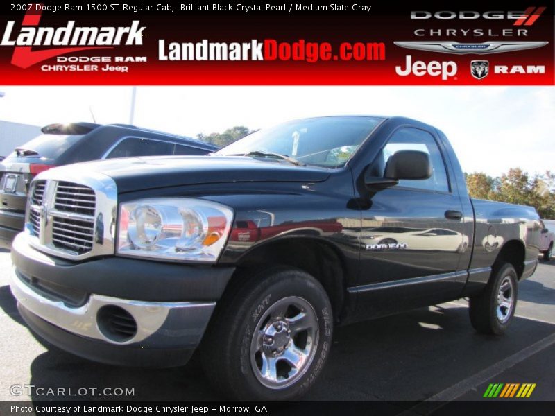 Brilliant Black Crystal Pearl / Medium Slate Gray 2007 Dodge Ram 1500 ST Regular Cab