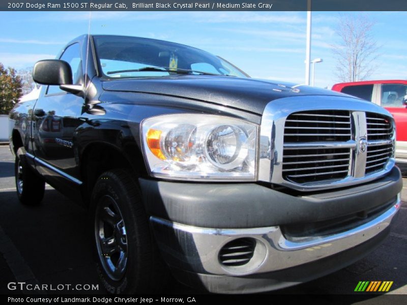 Brilliant Black Crystal Pearl / Medium Slate Gray 2007 Dodge Ram 1500 ST Regular Cab