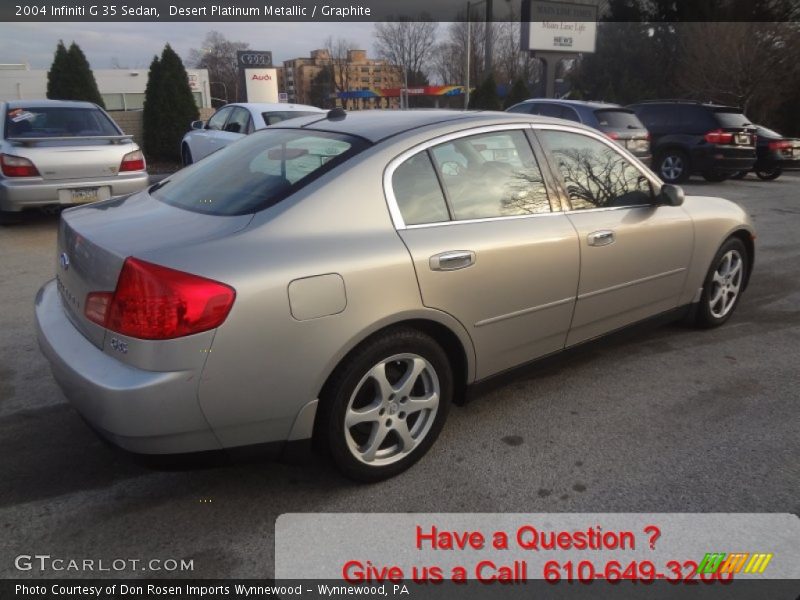Desert Platinum Metallic / Graphite 2004 Infiniti G 35 Sedan