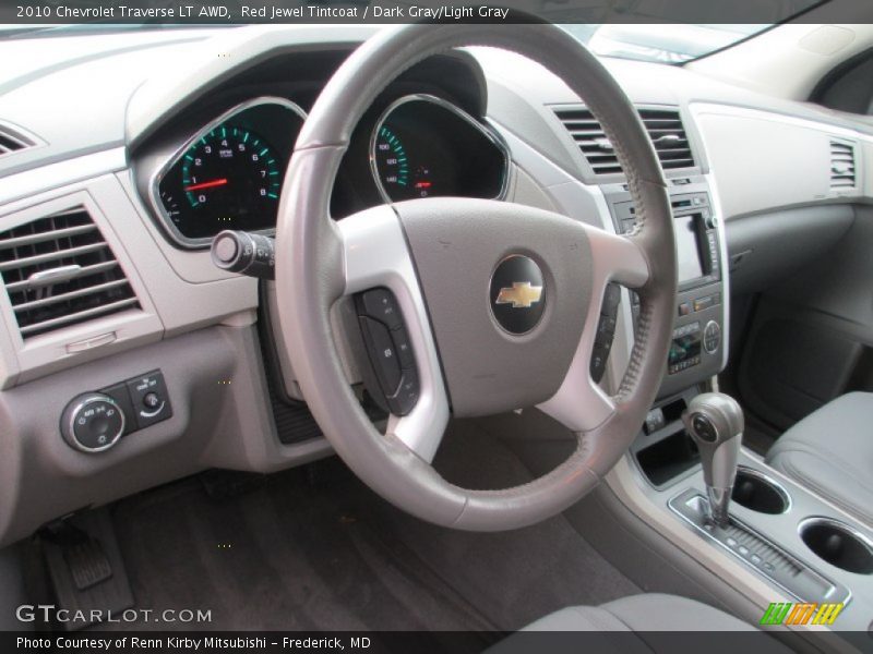 Red Jewel Tintcoat / Dark Gray/Light Gray 2010 Chevrolet Traverse LT AWD