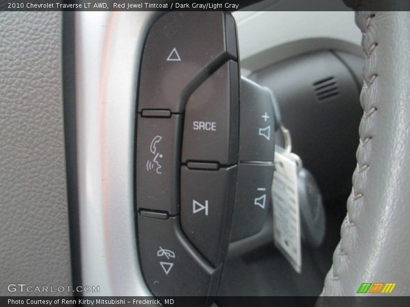 Red Jewel Tintcoat / Dark Gray/Light Gray 2010 Chevrolet Traverse LT AWD