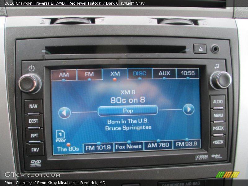 Red Jewel Tintcoat / Dark Gray/Light Gray 2010 Chevrolet Traverse LT AWD