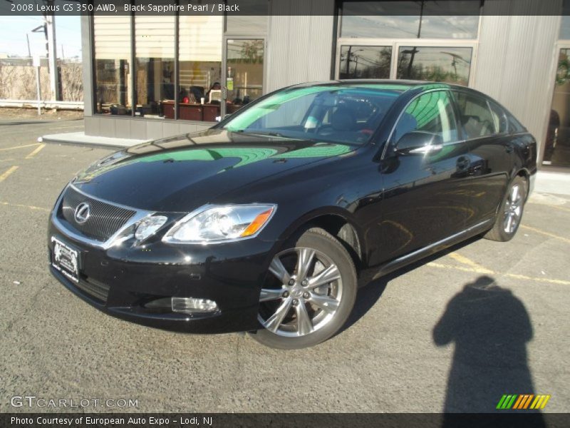 Black Sapphire Pearl / Black 2008 Lexus GS 350 AWD