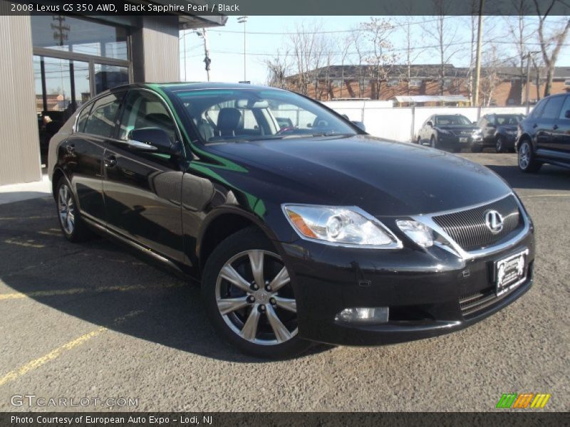 Black Sapphire Pearl / Black 2008 Lexus GS 350 AWD