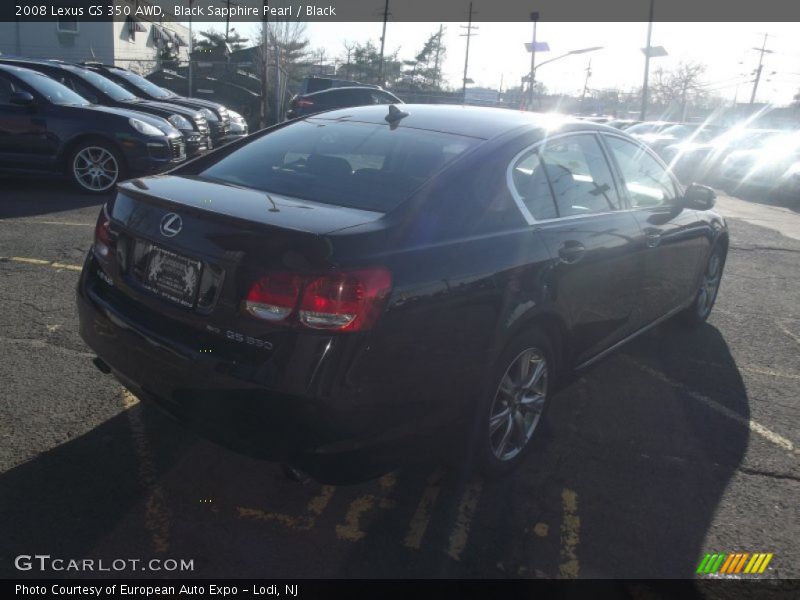 Black Sapphire Pearl / Black 2008 Lexus GS 350 AWD