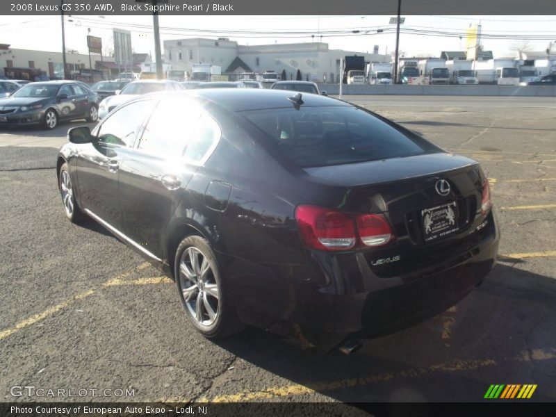 Black Sapphire Pearl / Black 2008 Lexus GS 350 AWD