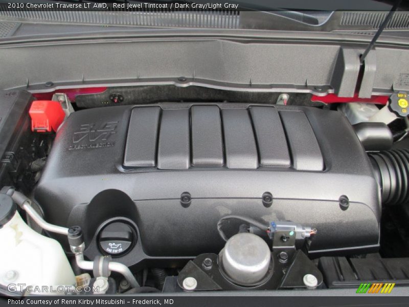 Red Jewel Tintcoat / Dark Gray/Light Gray 2010 Chevrolet Traverse LT AWD