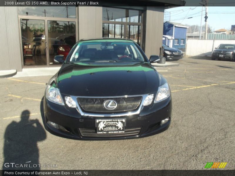Black Sapphire Pearl / Black 2008 Lexus GS 350 AWD