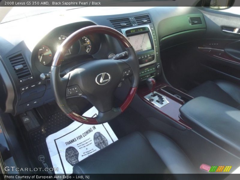 Black Sapphire Pearl / Black 2008 Lexus GS 350 AWD
