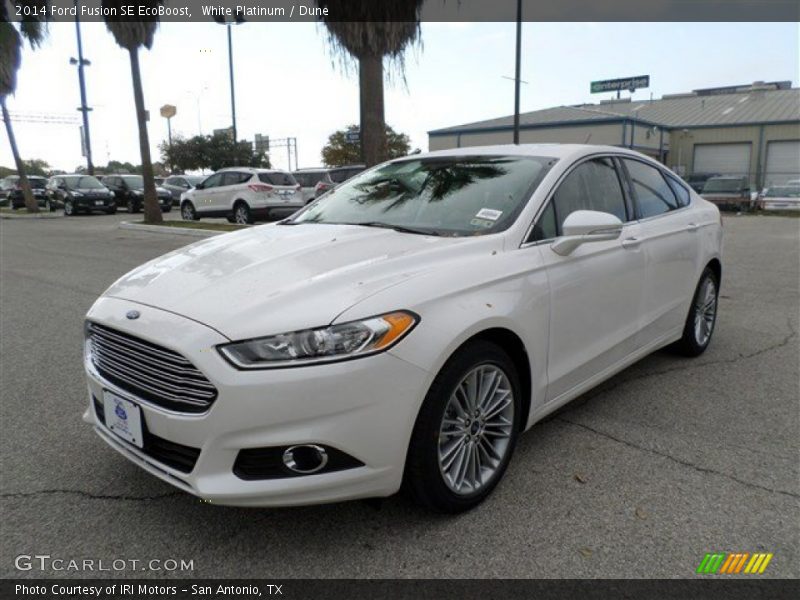 White Platinum / Dune 2014 Ford Fusion SE EcoBoost