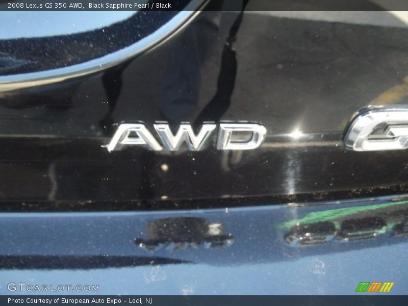 Black Sapphire Pearl / Black 2008 Lexus GS 350 AWD