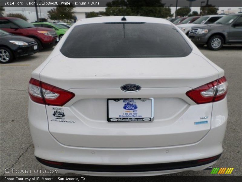 White Platinum / Dune 2014 Ford Fusion SE EcoBoost