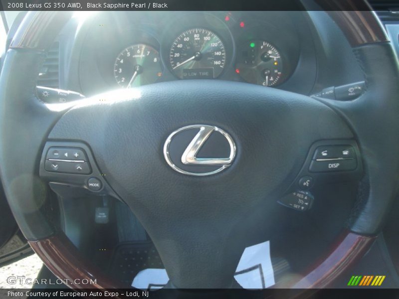 Black Sapphire Pearl / Black 2008 Lexus GS 350 AWD