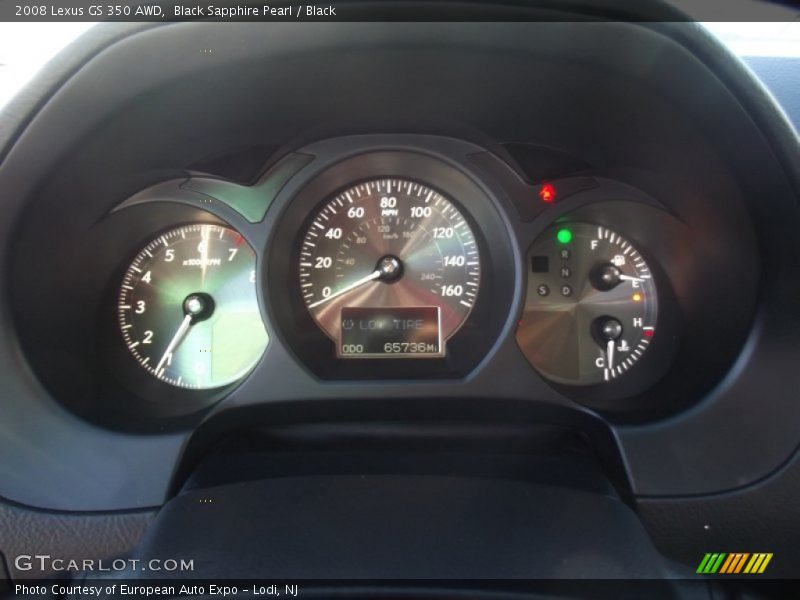 Black Sapphire Pearl / Black 2008 Lexus GS 350 AWD
