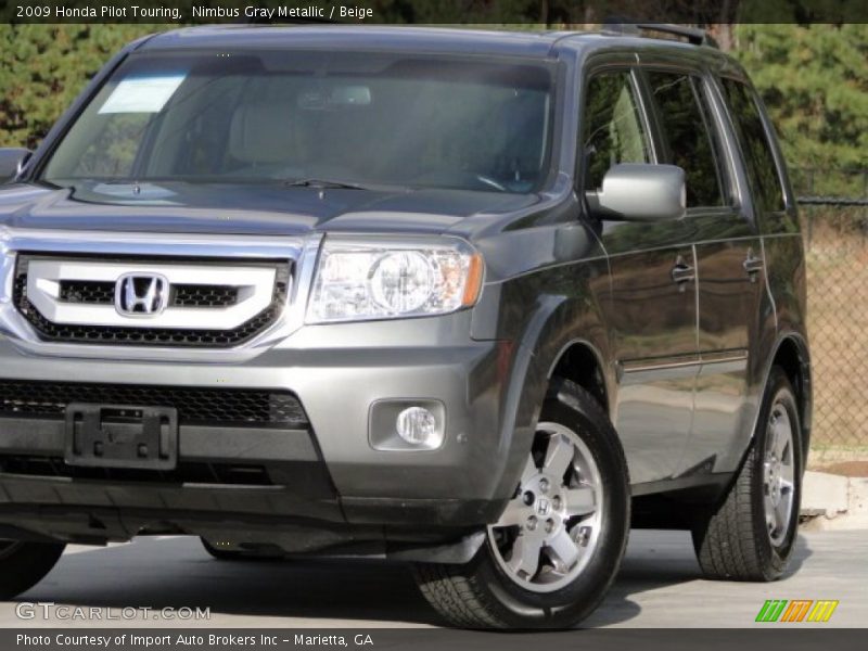 Nimbus Gray Metallic / Beige 2009 Honda Pilot Touring