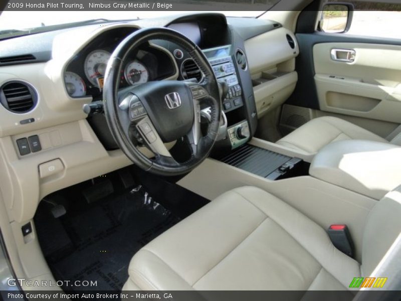 Nimbus Gray Metallic / Beige 2009 Honda Pilot Touring