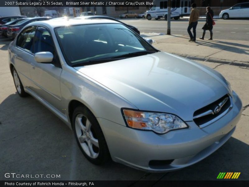 Brilliant Silver Metallic / Charcoal Gray/Dusk Blue 2007 Subaru Legacy 2.5i Sedan