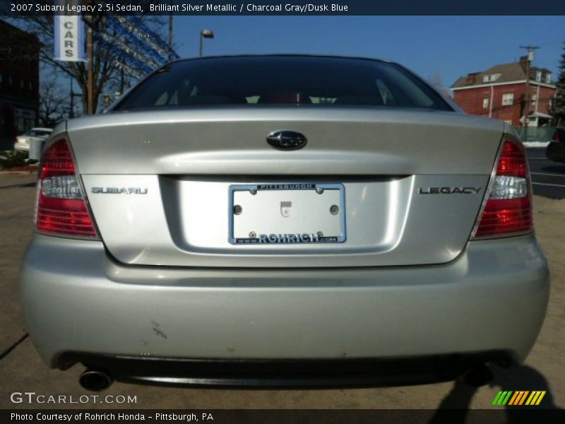Brilliant Silver Metallic / Charcoal Gray/Dusk Blue 2007 Subaru Legacy 2.5i Sedan