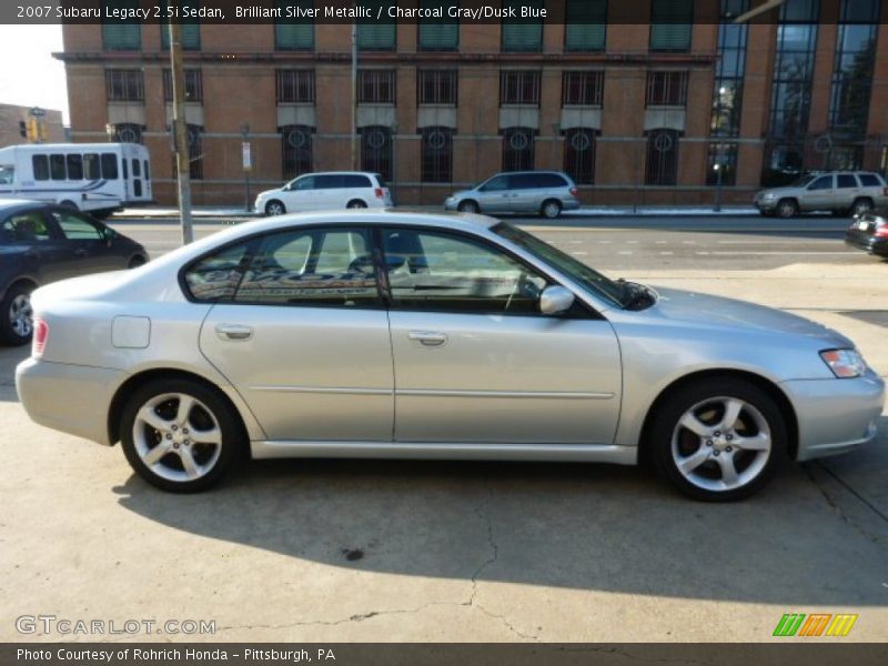 Brilliant Silver Metallic / Charcoal Gray/Dusk Blue 2007 Subaru Legacy 2.5i Sedan