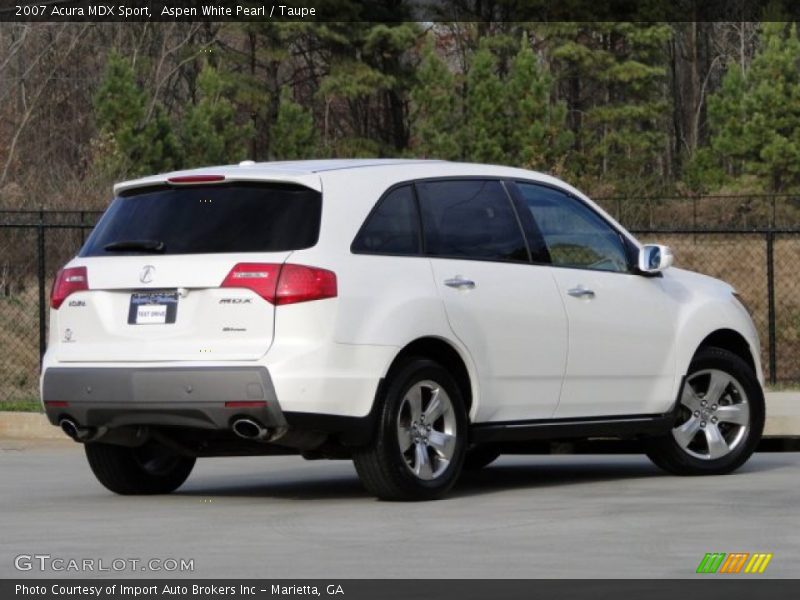 Aspen White Pearl / Taupe 2007 Acura MDX Sport