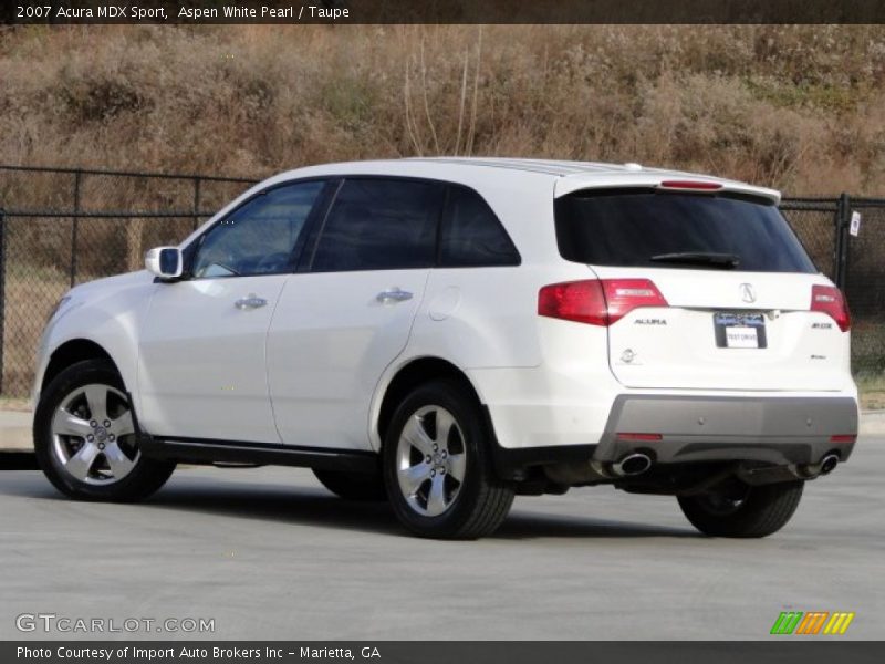 Aspen White Pearl / Taupe 2007 Acura MDX Sport