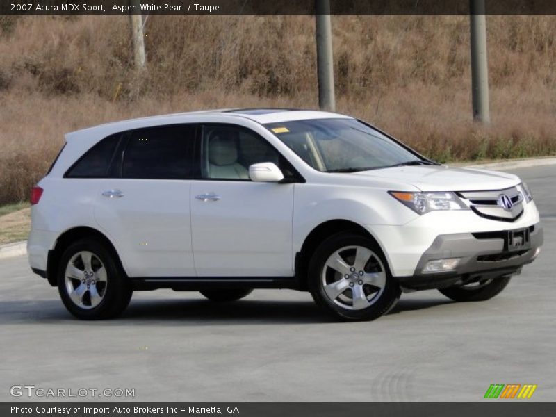 Aspen White Pearl / Taupe 2007 Acura MDX Sport