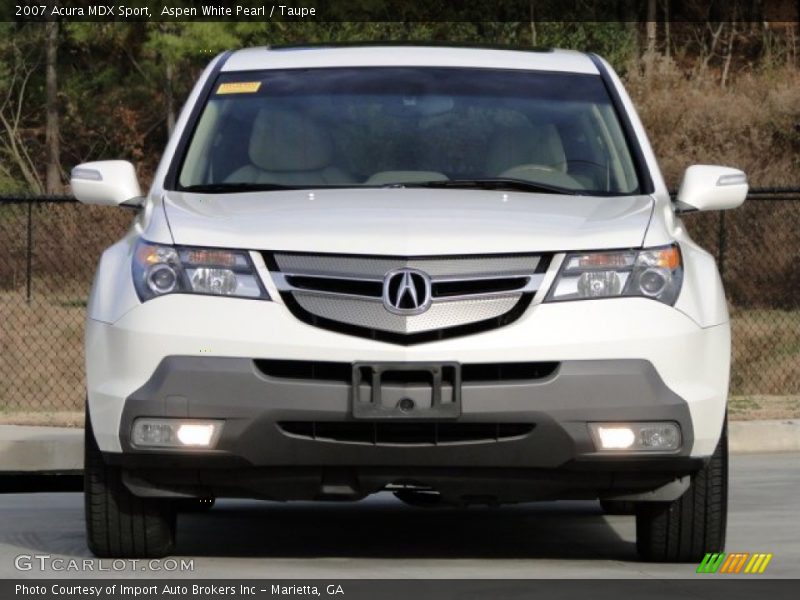 Aspen White Pearl / Taupe 2007 Acura MDX Sport