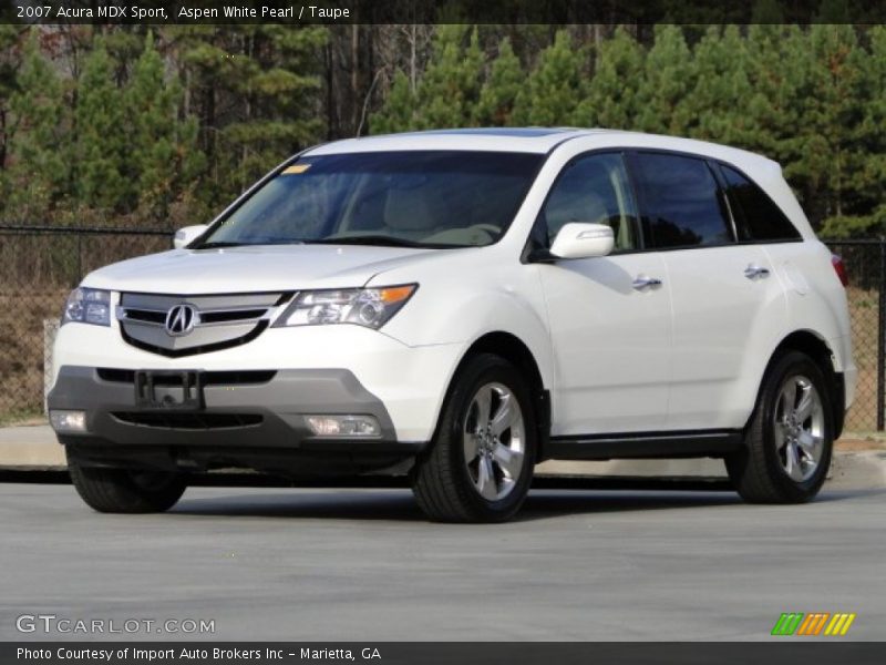Aspen White Pearl / Taupe 2007 Acura MDX Sport