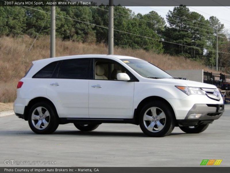 Aspen White Pearl / Taupe 2007 Acura MDX Sport